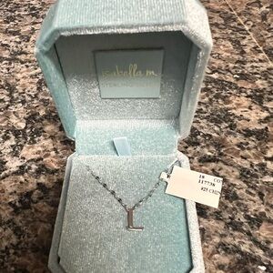 Isabelle M Sterling Silver necklace with L pendant